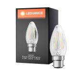 Ledvance Classic Performance LED Bulbo B22d Candela Filamento Chiara 2.5W 250lm - 827 Bianco Molto Caldo | Sostitutiva 25W