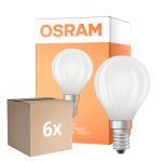 Multipack 6x Osram Classic LED E14 Sferica Filamento Ghiaccio 5.5W 806lm - 840 Bianco Freddo | Dimmerabile - Sostitutiva 60W