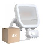 Multipack 4x Ledvance Proiettore LED Aluminium Bianca 17W 2200lm 100D - 830 Luce Calda -  | IP65 - Sensore Di Movimento E Luce - Simmetrico