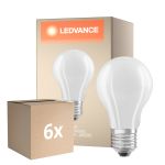 Multipack 6x Osram Classic LED E27 Pera Filamento Ghiaccio 11W 1521lm - 840 Bianco Freddo | Dimmerabile - Sostitutiva 100W