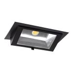 Downlight LED Wallwasher Wally Maxi Nero 46W 6050lm 70x75D - 830 Luce Calda - 238x145mm