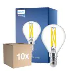 Multipack 10x Philips MASTER LED E14 Sferica Filamento Chiara 2.5W 340lm - 922-927 Dim To Warm | Miglior Resa Cromatica - Dimmerabile - Sostitutiva 25W