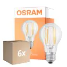 Multipack 6x Osram LED Superstar E27 Pera Filamento Chiara 7.5W 1055lm - 940 Bianco Freddo | Miglior Resa Cromatica - Dimmerabile - Sostitutiva 75W