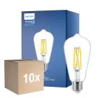 Multipack 10x Philips MASTER Value LED Bulbo E27 Edison Filamento Chiara 5.9W 806lm - 922-927 Dim to Warm | Miglior Resa Cromatica - Sostitutiva 60W
