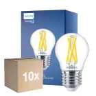 Multipack 10x Philips MASTER LED E27 Sferica Filamento Chiara 3.5W 470lm - 922-927 Dim To Warm | Miglior Resa Cromatica - Dimmerabile - Sostitutiva 40W