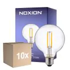 Multipack 10x Noxion Lucent Filamento LED E27 Globe Chiara 7W 806lm - 827 Bianco Molto Caldo | Dimmerabile - Sostitutiva 60W