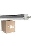 Multipack 10x Ledvance Stagna Reglette Stagna FLEX Cablaggio Entra/Esci 42W 6800lm - 830 Luce Calda - | IP66 - Sostitutiva 2x58W